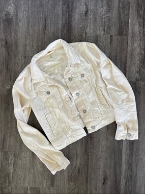 Free People Cream Denim Jacket